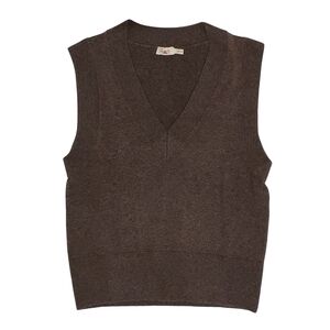 Faherty Jackson Sweater Vest Organic Cotton Blend Women XXS Mocha Heather NWOT
